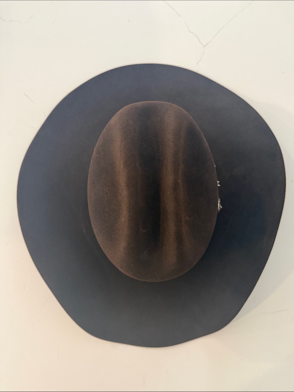 Stetson skyline chocolate Western cowboy Hat with silver hat buckle - Picture 3 of 16